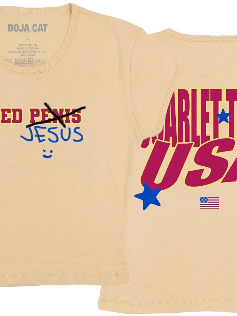 Official Doja Cat Scarlet Tour USA “I Need Jesus” Graphic T-Shirt Size xl